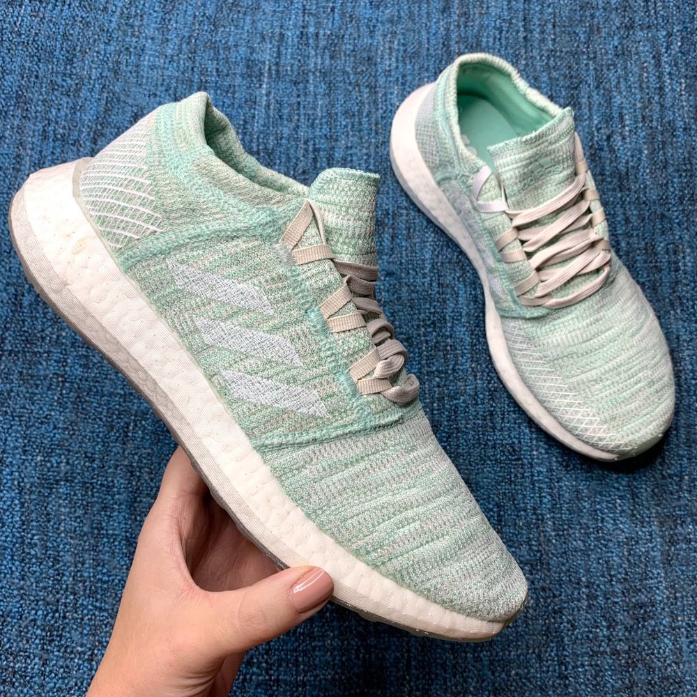 Adidas Pureboost Go Clear Mint Lace Up Low Top Running Shoes Women's Size 9